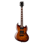 ESP  LTD Viper 256 Electric Guitar w/ Roasted Jatoba Fingerboard - Dark Brown Sunburst LVIPER256QMDBSB