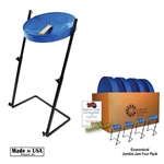 Panyard  Jumbie Jam Steel Drum Educators 4-Pack w/ Metal Z Stands - Blue W1179