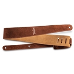 Taylor Guitars  2.5" Embroidered Suede Guitar Strap - Chocolate Brown 4400-25