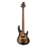 ESP  LTD D-4 Poplar Burl Bass Guitar w/ Roasted Jatoba Fingerboard - Black Natural Burst Satin LD4BPBLKNBS