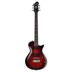 Hagstrom  Ultra Swede Flame Electric Guitar w/ Resonator Fingerboard - Burgundy Burst ULSWE-BGB