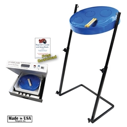 Panyard  Jumbie Jam Steel Drum Kit w/ Metal Z Stand - Blue W1159