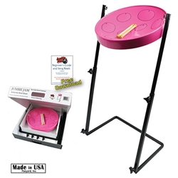 Panyard  Jumbie Jam Steel Drum Kit w/ Metal Z Stand - Pink W1160