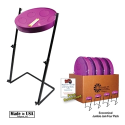 Panyard  Jumbie Jam Steel Drum Educators 4-Pack w/ Metal Z Stands - Purple W1181