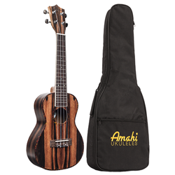 Amahi  Ebony Concert Ukulele w/ Gig Bag C990